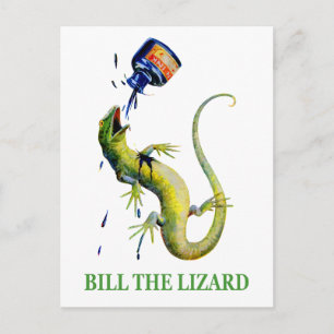 The Queen of Hearts attacks Bill the Lizard Postcard