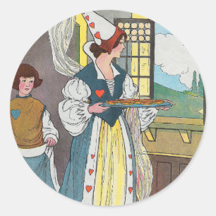 The Queen of Hearts Made Some Tarts, Nursery Rhyme Classic Round Sticker
