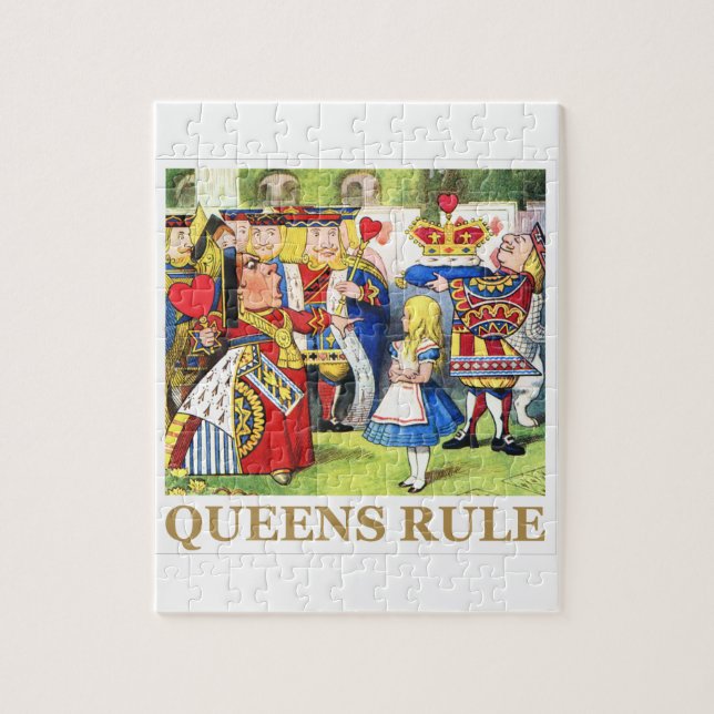 The Queen of Hearts Says , "Queens Rule!" Jigsaw Puzzle (Vertical)
