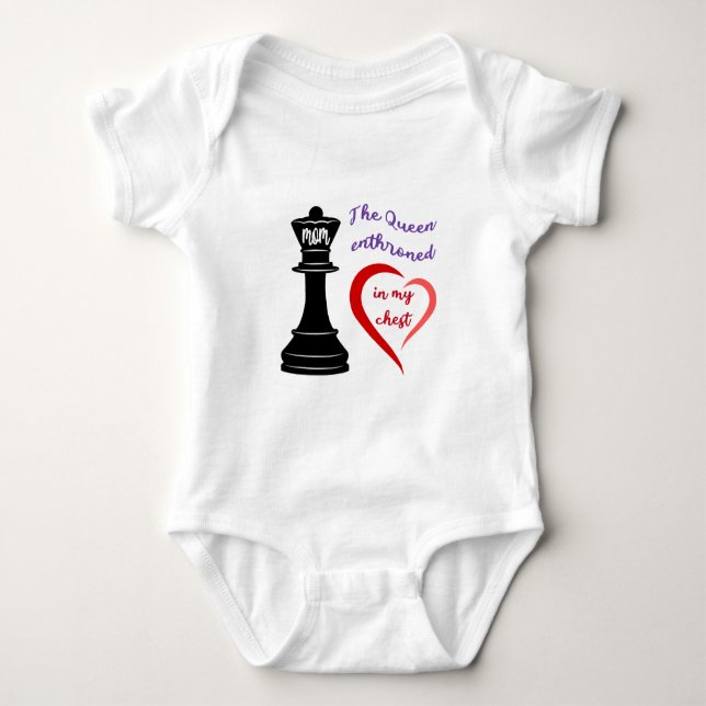 The Queen of My Heart Baby Bodysuit (Front)