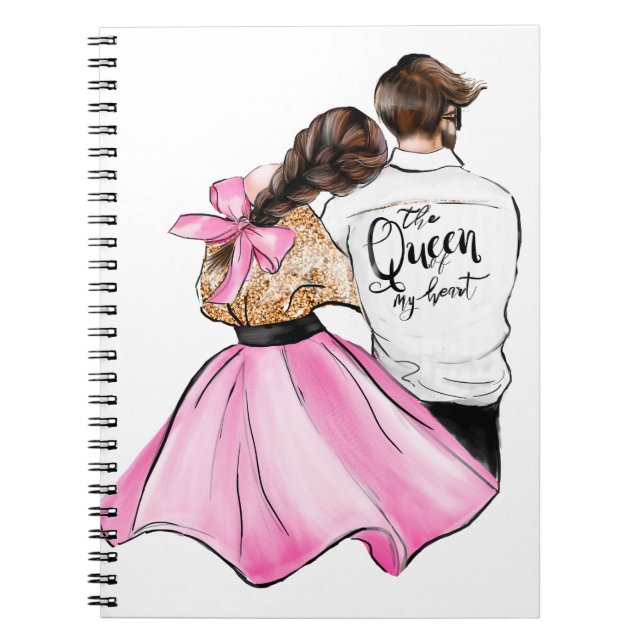 The Queen of my heart valentine day couple in love Notebook (Front)