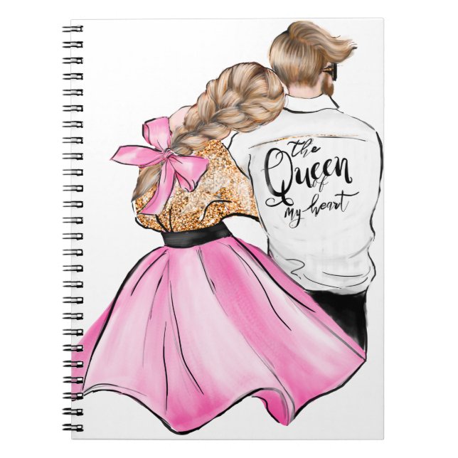 The Queen of my heart valentine day couple in love Notebook (Front)