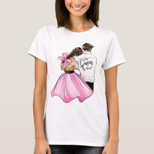 The Queen of my heart valentine day couple in love T-Shirt