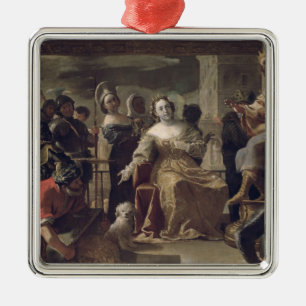 The Queen of Sheba before Solomon Metal Ornament