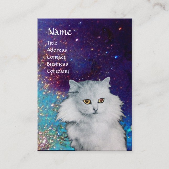 THE QUEEN OF WHITE CATS, MONOGRAM BUSINESS CARD (Front)