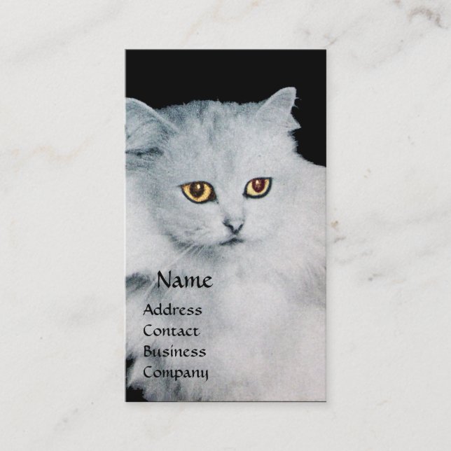 THE QUEEN OF WHITE CATS MONOGRAM BUSINESS CARD (Front)