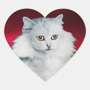 THE QUEEN OF WHITE CATS, Red Heart Sticker