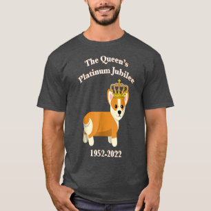 The Queen Platinum Jubilee Corgi with Crown Dog Lo T-Shirt