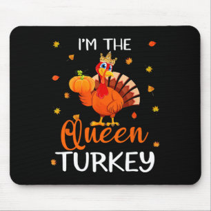 The Queen Turkey Thanksgiving Turkey Autumn Fall L Mouse Pad