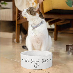 The Queen's Bowl Funny Cat Water Food Dish