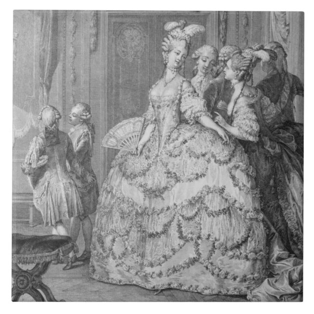 The Queen's Lady-in-Waiting, engraved by P.A. Mart Ceramic Tile (Front)
