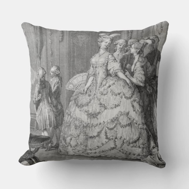 The Queen's Lady-in-Waiting, engraved by P.A. Mart Cushion (Front)