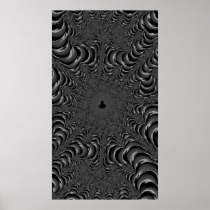 The Queen's Lair Monochrome Fine Fractal Abstract Poster