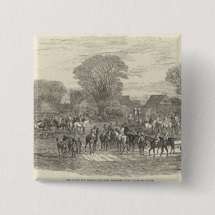 The Queen's Stag Hounds: The Meet, Aylesbury 15 Cm Square Badge
