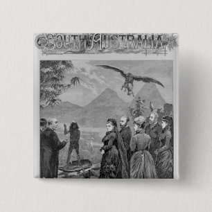 The Queen's Visit to the South Australian Court 15 Cm Square Badge