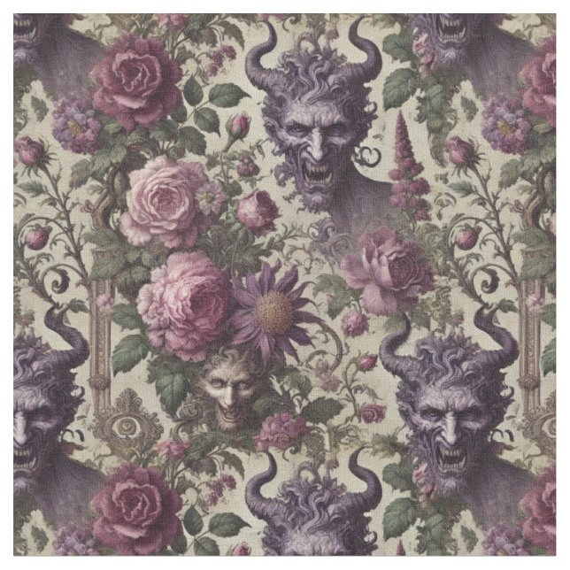 The Query of Blight – Gothic Classic Tile Fabric (Close Up)