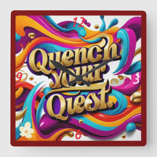"The Quest Begins" Square Wall Clock