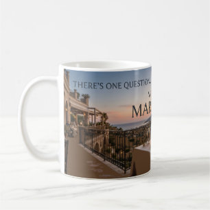 The Question Reveals Romantic Marriage Proposal Coffee Mug