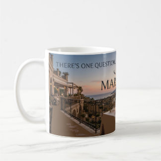 The Question Reveals Romantic Marriage Proposal Coffee Mug