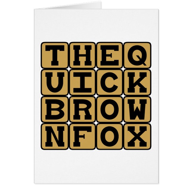 The Quick Brown Fox, Pangram Subject (Front)