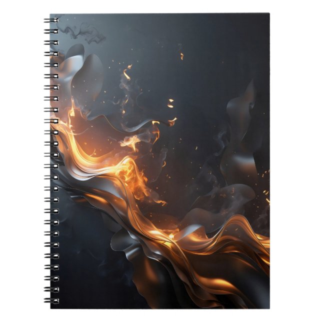 The Quiet Flame – Smoldering Gold & Black  Notebook (Front)