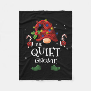 The Quiet Gnome Buffalo Plaid Christmas Tree Light Fleece Blanket