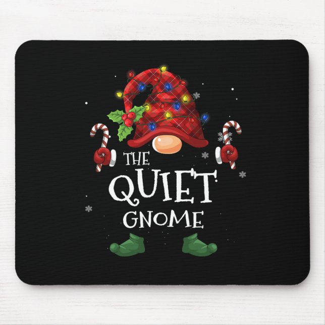 The Quiet Gnome Buffalo Plaid Christmas Tree Light Mouse Pad (Front)