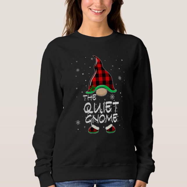 The Quiet Gnome Red Buffalo Plaid Christmas Pajama Sweatshirt (Front)