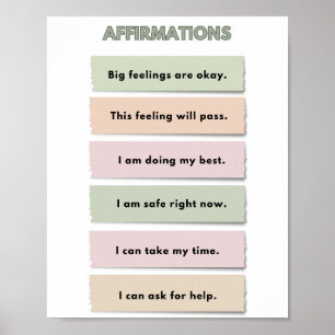 The Quiet Grove Calming Corner Affirmations Poster