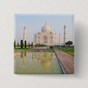 The quiet peaceful Taj Mahal at sunrise one of 15 Cm Square Badge