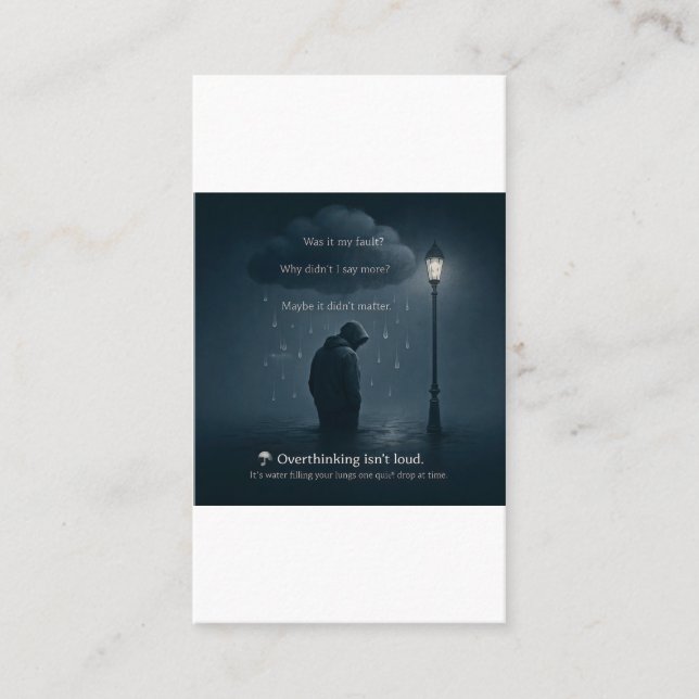 The Quiet Spiral – Realistic Overthinking Tee Business Card (Front)