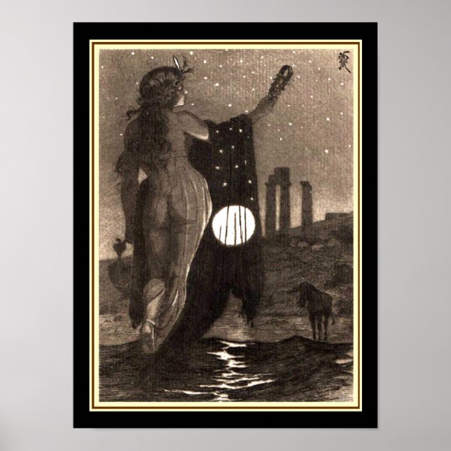 "The Quiet Steeps of Dreamland" Art Nouveau Print (Front)