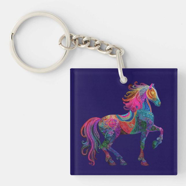 The Quilted Horse Key Ring (Front)