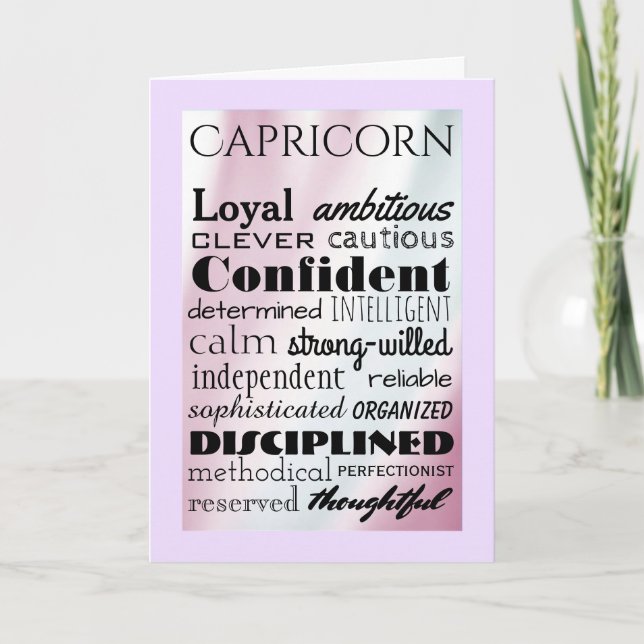 The Quintessential Capricorn Birthday Card (Front)