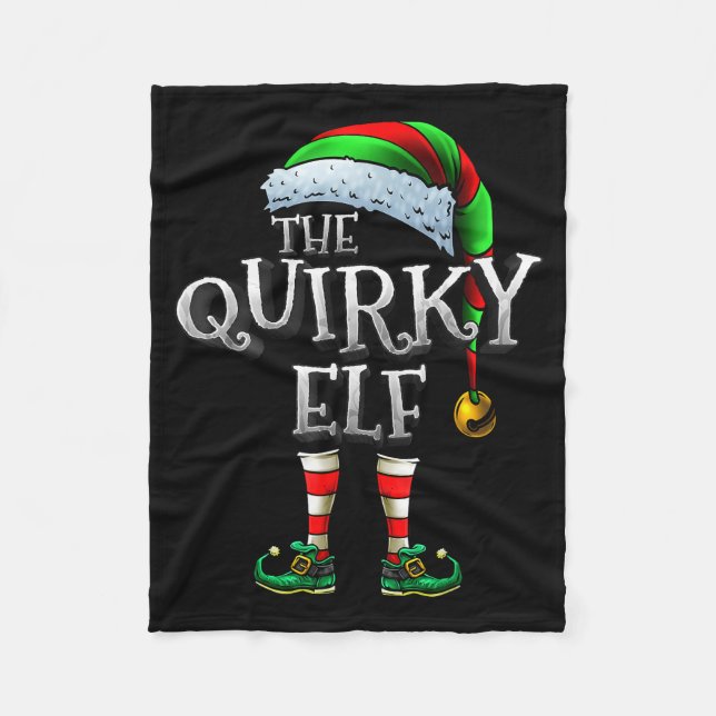 The Quirky Elf Shirt Matching Family Quirky Christ Fleece Blanket (Front)