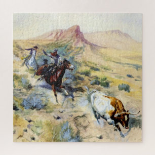 “The Quitter” Western Art by Charles M Russell Jigsaw Puzzle