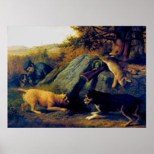 The Rabbit Hunters Thomas Hewes Hinckley 1850  Poster