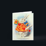 The Rabbit in Alice in Wonderland ~ Card<br><div class="desc">NOTE CARD SIZE IS USED AS DEFAULT EASY OPTION TO CHANGE TO GREETING CARD (LARGER). SATISFACTION GUARANTEED OR MONEY BACK! Change background to any colour, size, paper or shape on most designs and products. You can position the art anywhere, add your name, favourite phrase or business / company logo. Give...</div>