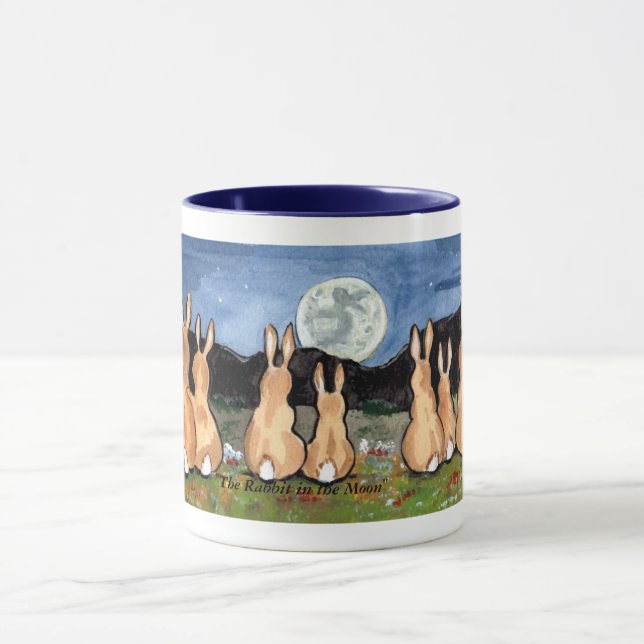 "The Rabbit in the Moon" Rabbit Family Coffee Mug (Center)