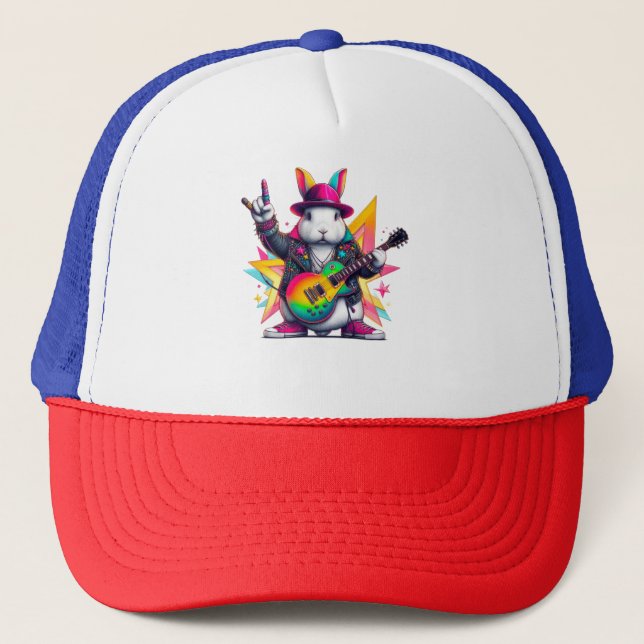 The rabbit rockstar trucker hat (Front)