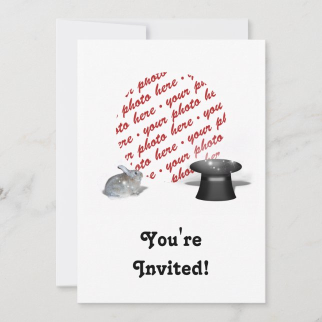 The Rabbit & the Magic Hat Photo Frame Invitation (Front)