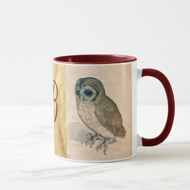 THE RABBIT ( Young Hare ) and Owl Monogram Mug (Right)