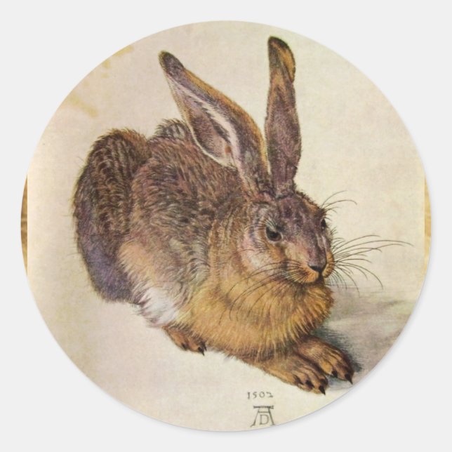 THE RABBIT ( Young Hare ) Classic Round Sticker (Front)