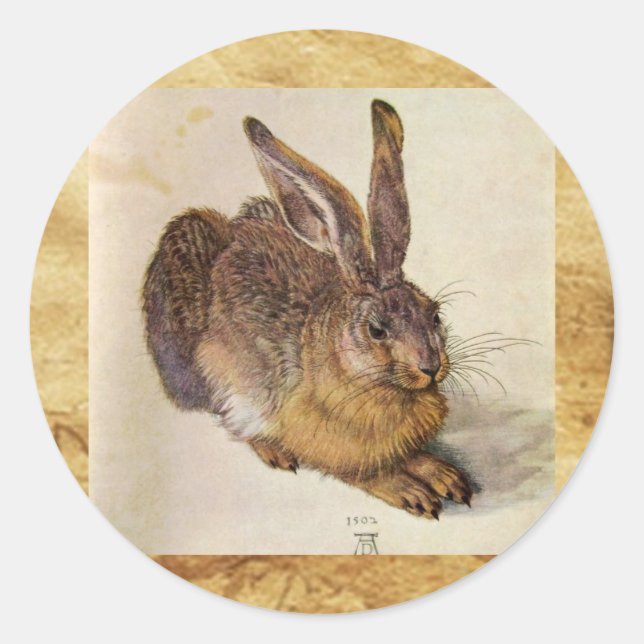 THE RABBIT ( Young Hare ) Classic Round Sticker (Front)