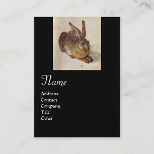 THE RABBIT ( Young Hare ) Monogram ,black and gold Business Card