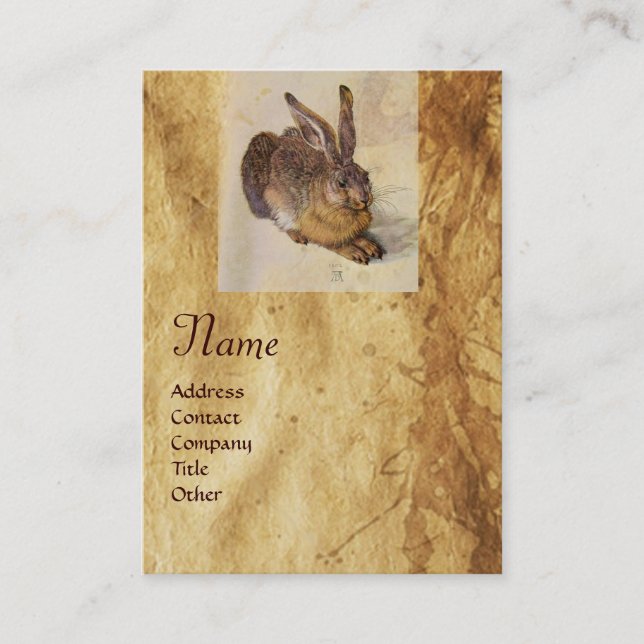 THE RABBIT ( Young Hare ) Monogram Business Card (Front)
