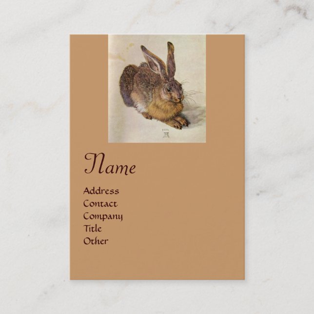 THE RABBIT ( Young Hare ) Monogram Business Card (Front)