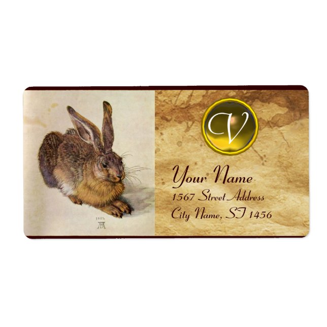 THE RABBIT ( Young Hare ) Monogram Yellow Topaz (Front)