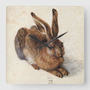 THE RABBIT ( Young Hare ) Square Wall Clock