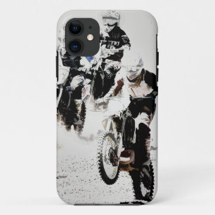 "The Race is On" Motocross Dirt-Bike Racers iPhone 11 Case